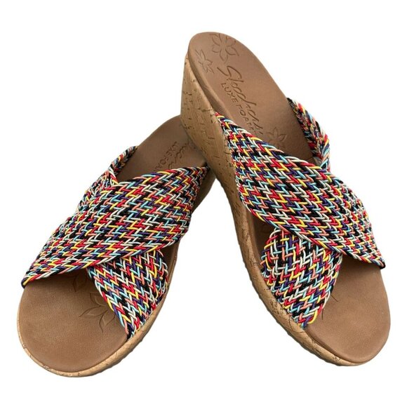 Skechers Beverlee Vacation Mode Wedge Slide Sandal Rainbow Women's Size 9 - Picture 10 of 11